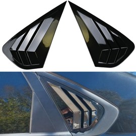 smart repairboy for Kia Forte 2019-2024 Rear Side Window Louvers, Racing Style Louvers Air Vent Scoop Shades Cover Blinds 1Pair (Glossy Black)