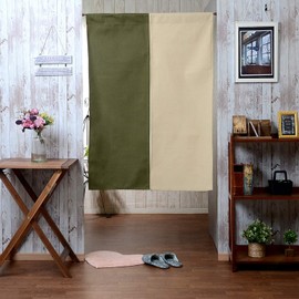 Kuai Noren Noren, Width 33.5 inches (85 cm), Length 47.2 inches (120 cm), Two-tone Blindfold, Long, Kitchen, Living Room, Interior, Heat Shield, Room Divider, Restaurant Curtain, Stylish, Solid,