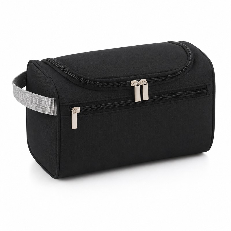 Travel Toiletry Bag with Hanging Hook, Zipper Pockets and Carry