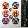 Stickasaurus Wrecks Cute Teddy Bears Round Stickers Sheet