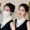 Women's UV Protection Summer Scarf Mask Face Sun Visor White 4ea
