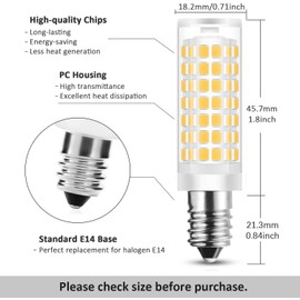 LAOYEBAOHE E14 Cooker Hood Bulbs European Base,Range Hood Light Bulbs AC110V-130V for Refrigerator Cooker Hood Sewing Machine Light (Warm White, 2-Pack)