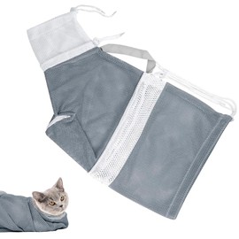 Adjustable Cat Bathing Bag, Cat Shower Bag, Cat Wash Bag, Puppy Dog Pet Cleaning Shower Net Bag, Cat Grooming Bag for Cat Bathing, Anti-Bite and Anti-Scratch Restraint Bag for Bathing Nail Trimming