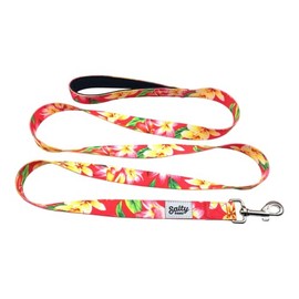 Salty Paws Floral Print Dog Leash Heavy Duty Padded Handle for Small, Medium, Large Dogs Matching (Small 6' for Dogs UP to 25LBS, Pink Floral)