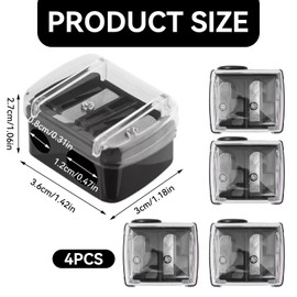 Pack of 4 Thick Pencil Sharpeners, Thick and Thin Pencils for Pencil Sharpener, Kajal Sharpener, Pencil Sharpener, Thick and Thin Pencils, Woody Cosmetic Sharpener, Handy Eyebrow Pencil