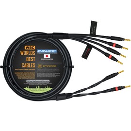 WORLDS BEST CABLES 3 Foot - Canare 4S11 – Audiophile Grade - HiFi Star-Quad Bi-Wire Single Speaker Cable for Center Channel with Eminence Gold Banana Connectors