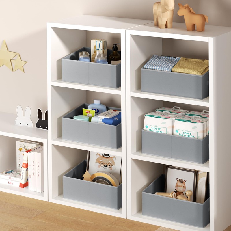 DIMJ Closet Storage Bins 8 Pack - Fabric Storage Baskets