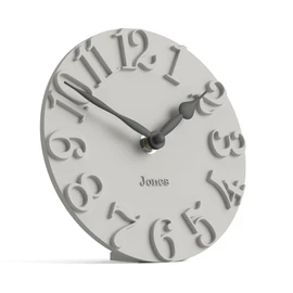 Jones Clocks® Hampstead desk clock | Freestanding | Pale grey | Elegant raised moulded numerals | Ideal for shelf mantel living room home office or bedside