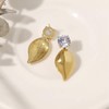 18K Gold Plating, White Cubic Zirconia Stud, Gold Water Drop