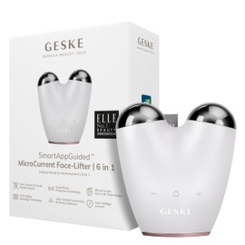GESKE SmartAppGuided™ MicroCurrent Face-Lifter 6 in 1 Facial Lifting Face & Jawline Trainer Face Tightening Anti Ageing Device Microcurrent Against Wrinkles Double Chin Remover