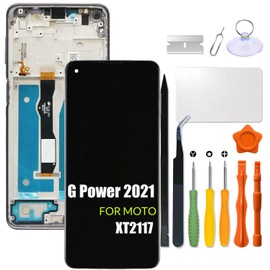 Replacement for Motorola Moto G Power 2021 LCD Screen with Frame for Moto XT2117 Screen Touch Digitizer Assembly LCD Display with Repair kit(Black with Frame)