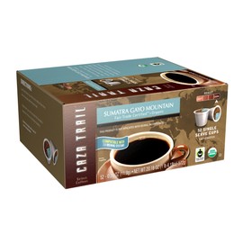 Caza Trail Coffee Organic Sumatra Gayo Mountain, 52 Single Serve Cups
