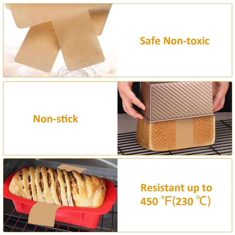 100 Sheets Loaf Pan Liners, Non-Stick Parchment Paper for Baking