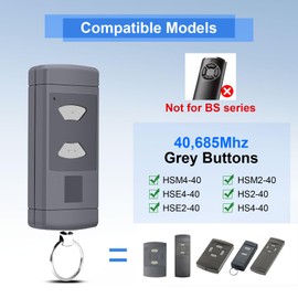 40.685MHz Garagentor Handsender für Hörmann HS2-40,HS4-40,HSE2-40, HSE4-40,HSM2-40,HSM4-40,Fernbedienungs Duplizierer Kompatibel mit Hörmann Grau Tasten Garage Fernbedienung Handset