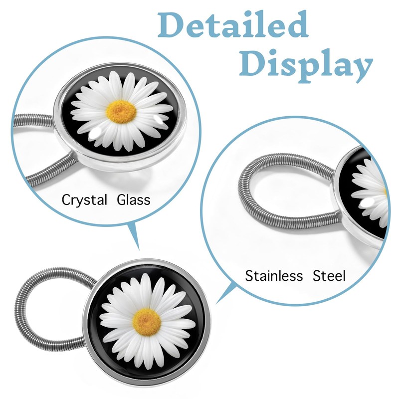 White Daisy Flower Button Extenders for Jeans Pack of 4