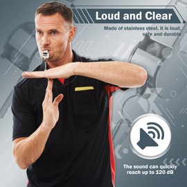 HCFGS Whistle,3pcs Stainless Steel Sports Whistle with Lanyard,Whistle for Coaches Loud Crisp Sound Whistle Ideal for Adults Teachers Polices Outdoor Sports