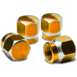 DNA Motoring VCAP-RT-181-GD Tire Valve Stem Caps,Gold