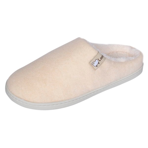 Euyqs Indoor Slippers, Non-Slip, Washable, Memory Foam, Guest Room Shoes, Unisex, Winter Use, Stylish, #2 Beige