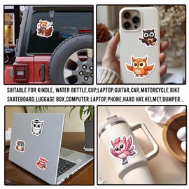 WESILY Pack 50 PCS Owl Stickers Cute Waterproof Sticker Vinyl Decals Decorations Classroom Water Bottles Laptop Phone Helmet Scrapbooks Gifts School Birthday for Kids Boys Girls Teens