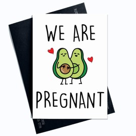 Pregnancy Announcement Card We are Pregnant Surprise Card Expecting A Baby Card Avocado Funny Mum and Dad to Be Card Surprise Fun Card PC244