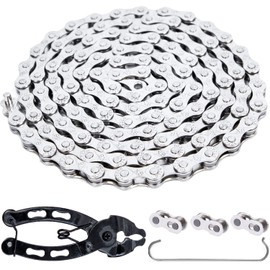 YBEKI Bicycle Chain 6/7/8 Speed Bicycle Chain 1/2 x 3/32 Inch 116 Links with Chain Lock Pliers and 3 Pairs Chain Lock