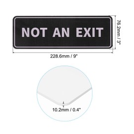 PATIKIL Not an Exit Wall or Door Sign, 6"Lx2"Wx0.4"T Self-Adhesive Warning Sign for Business Home Door Office Entrance, Black and Silver Tone