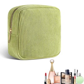 CJQRL Small Cosmetic Bag, Small Storage Bags, Make Up Bag, Tampon Bag, Period Bag, Purse, Women's Tampon Storage Bag, Sanitary Napkin Bag, 12 x 12 cm (Green)