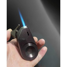 Butane Torch Lighter Jet Flame Windproof Lighter Refillable Transparent Fuel Tank Lighter, for Candle, Fireworks, Kitchen, Outdoor, Hiking, etc. (C)
