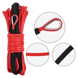 Winch Synthetic 7700 lbs Winch Rope Nylon Rope Winch Rope with Sheath for ATV UTV SUV Jeep Truck Boat Synthetic Rope 6mm x 15m (1/4" x 50")