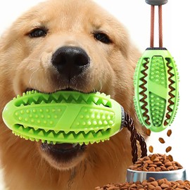 VOMOIT Juguetes para Perro Grande, Pelotas Rebotadoras de Hule para Higiene Dental de Perros, 100% Masticable y Excelente Juguete para-IQ Training,Juguetes Interactivos para Perro,Juguetes Perro,Verde