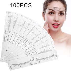 Pegatinas Medición Cejas, 100 Plantillas Adhesivas Microblading, Regla Profesional Dibujo Cejas, Kit Herramientas Maquillaje Tatuaje Modelado, Stickers Guía Diseño Simetría