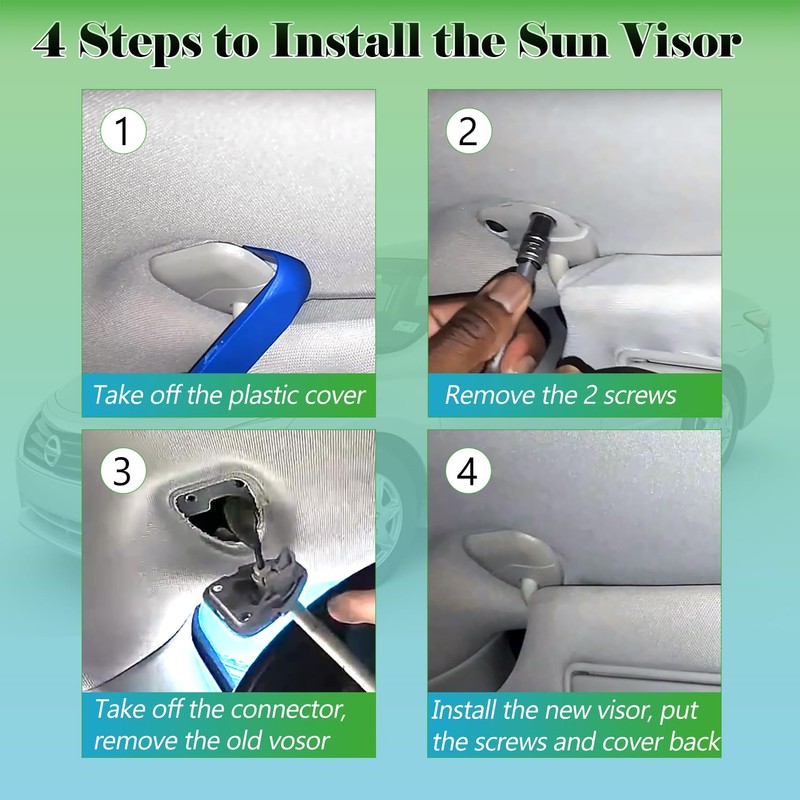 Yukrotor Right Passenger Side Sun Visor RH with Mirror Compatible