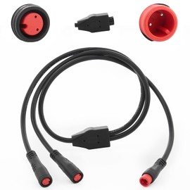 Cable de extensión de derivación tipo 1t2 y, con conector de 2 Pines tipo julet, para cables de faros de bicicleta en kits de conversión de bicicletas eléctricas (2 pines, 7 pulgadas de largo)