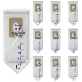 Endure Pediatric Urine Bag Collector, Sterile, 200 ml, Clear Pee Holder, for Urinary Incontinence for Children & Baby (10)
