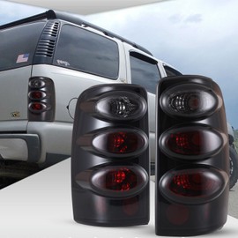 ROXX Taillights Tail Lamps Compatible with 2000 2001 2002 2003 2004 2005 2006 Chevy Suburban 1500/2500 Tahoe GMC Yukon SLT (XL) Black Smoke(Do Not Fit Double Door/Barn Door Models)