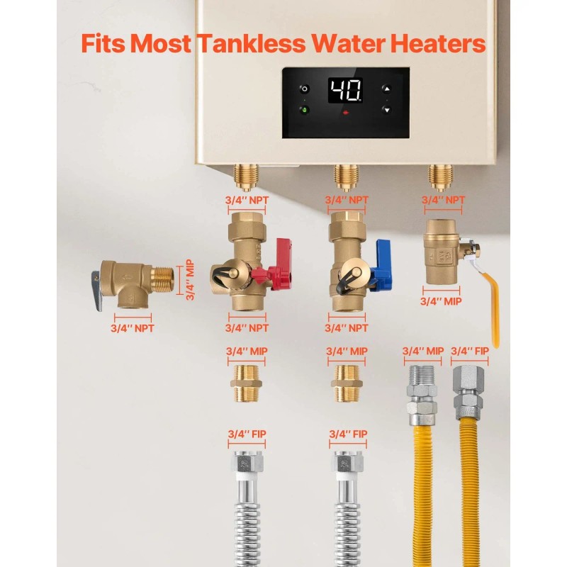 600 WOG Isolation Valves and Pressure Relief Valve 3/4 Inch