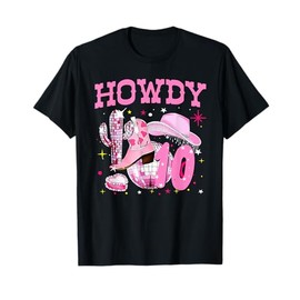 Howdy 10 Years Old Cowgirl 10th Birthday Western Girl T-Shirt