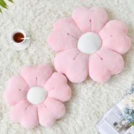 Flower Pillow, Flower Shaped Pillow Decorative Throw Pillows for Bed Couch, Cute Daisy Pillow Dorm Decor Floor Seating Cushion (Pink, 19.6 Inches)