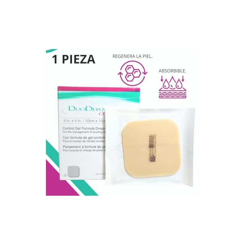CGF DUODERM Parche Hidrocoloide para Heridas Exudantes, 10 x 10