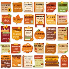 Gersoniel 300 Pcs Mental Health Stickers Positive Affirmation Decor Inspirational Motivational Encouraging Care Quote Decals for Laptop Water Bottle Students Teens Adults Employees(Autumn)