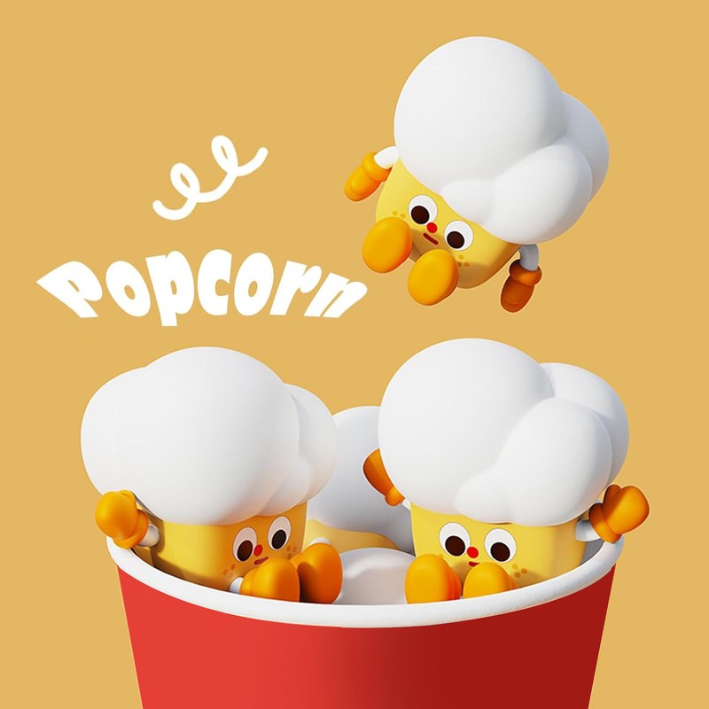 Cute Popcorn Night Light Silicone Nursery Night Light 3 Levels