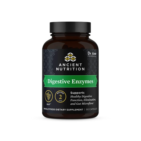 Ancient Nutrition Digestive Enzymes, Supports Gut Health, Promotes Healthy Digestive Function, 90 Ct