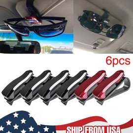 glasses、spectacles，eyeglasses，sunglasses Holder Clips 6Pack Car Glasses Sunglasses Eyeglass Ticket Card Auto Sun Visor Clip Holder
