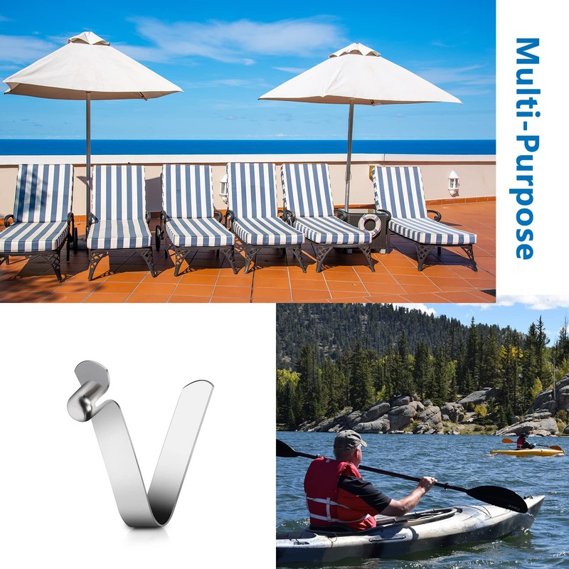 AuRiver 25 PCS Tent Pole Clips Stainless Steel Kayak Paddle