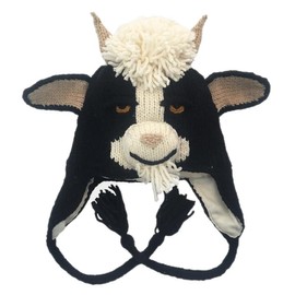Arts of Ecuador Youth Size Black and White Goat Hat, 19 Inch in Circumference and Stretch to 22 Inch, Wool with Acrylic Lining
