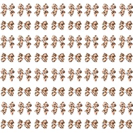 KACHIMOO 60 PCS Bow Charms Leopard Print Bow Nail Charms 3D Nail Charms for Acrylic Nails for Nails Design and DIY Crafts Decoration