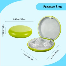 EZEELAI Dental Orthodontic Retainer Case with Magnetic Closure, Denture Travel Box Mouthguard Case Retainer Container Holder - Slim & Portable - Green