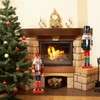 Hileyu 2Pcs Christmas Nutcracker Soldier Wooden Puppet Ornament 30cm Nutcracker