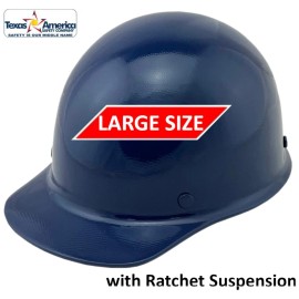 MSA Skullgard Large Cap Style with Ratchet Suspension - Custom Dark Blue - No Protective Edge