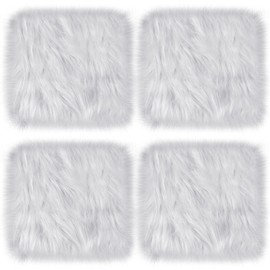 Gosodeny School Locker Rugs Square Light Pink Furry and Cute Locker Decoractions with Anti-Slip Backing for Girls in Middle School Back to School Stuff Gift (4, Grey)